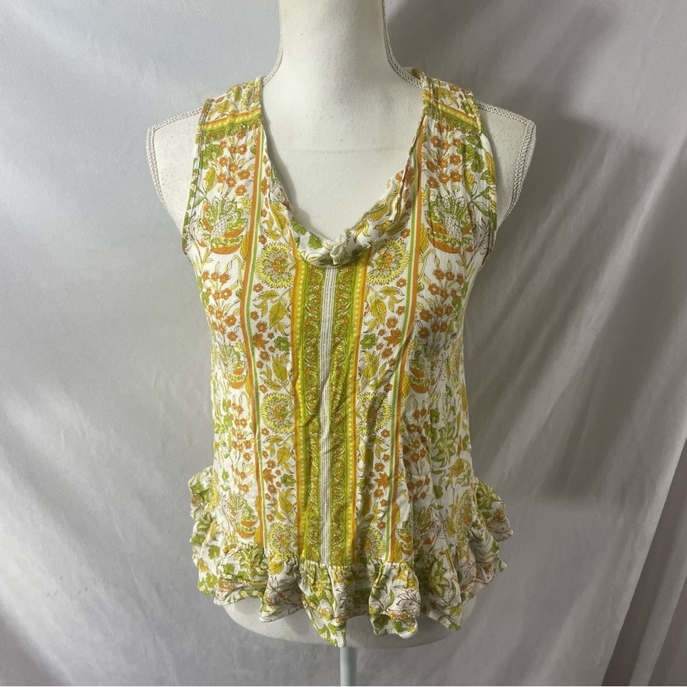 Cynthia Rowley Sleeveless Ruffle Print top